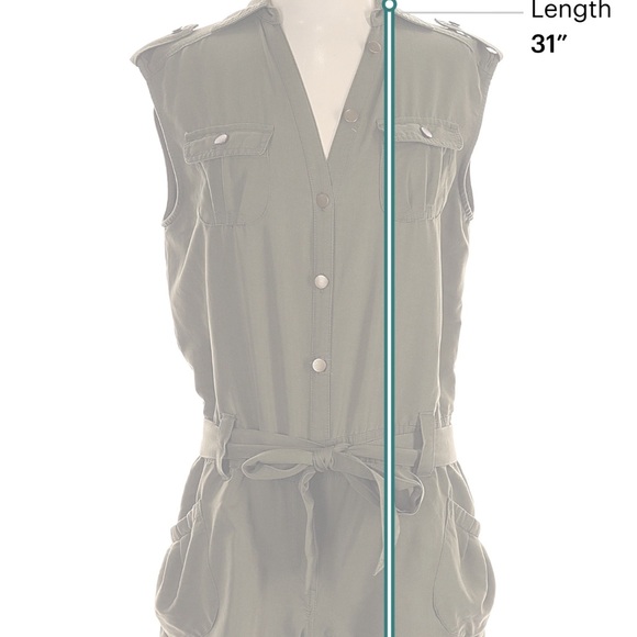 Per Se Khaki Sleeveless Romper - Picture 3 of 5